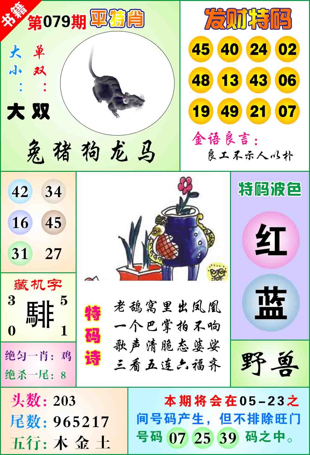 079期澳门天王宝典[图]